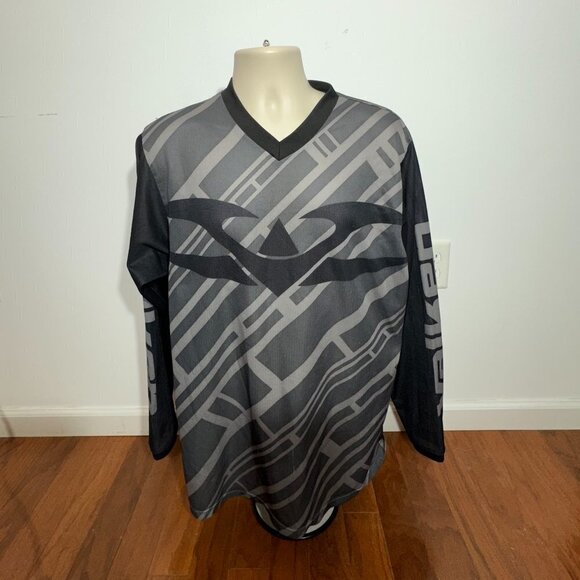 Men's Fate Valken Grey and Black Paintball Long Sleeve Jersey - Large - Picture 1 of 9